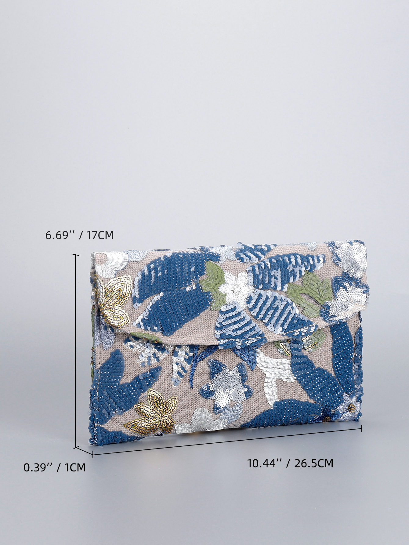 Women’s High-End Envelope Bag – Sequin Embroidery Straw Woven Unique Clutch Bag Summer Handmade Woven Purse