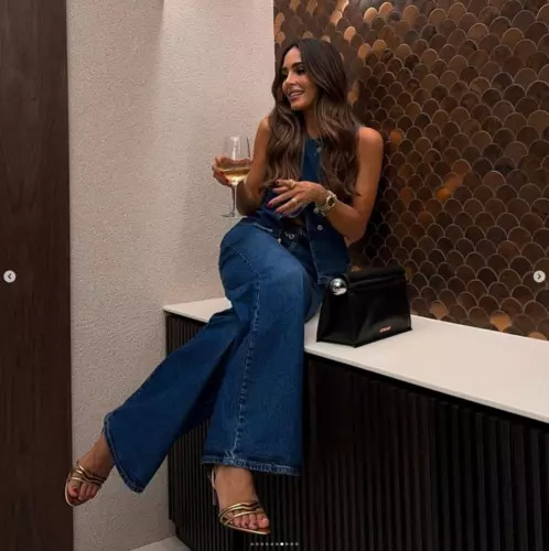 Women’s Sleeveless Vest Fashion Wide-Leg Denim Set