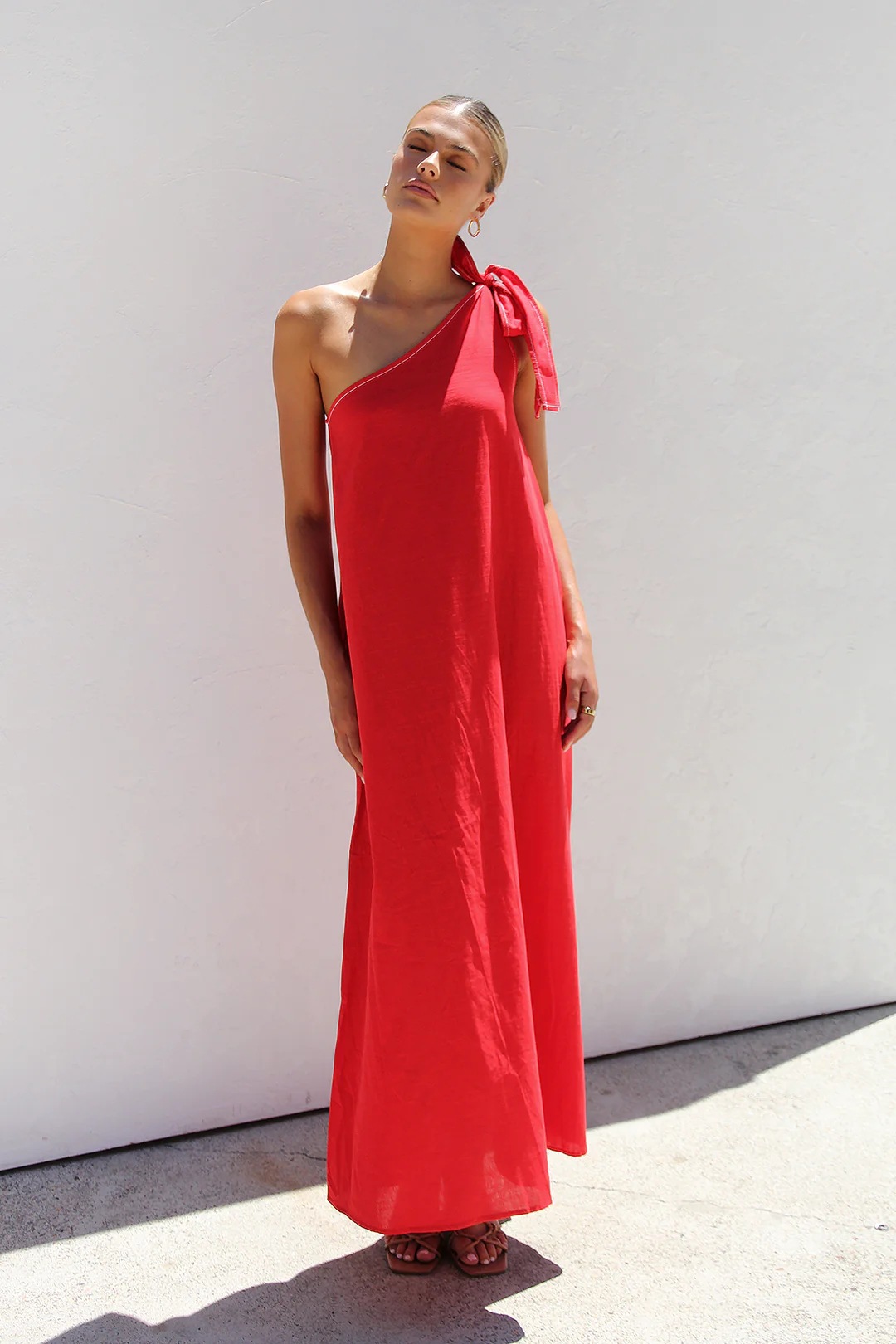 Women’s Summer New Arrival Asymmetric Dress – Ins Influencer Style Tie Elegant Asymmetric Maxi Dress