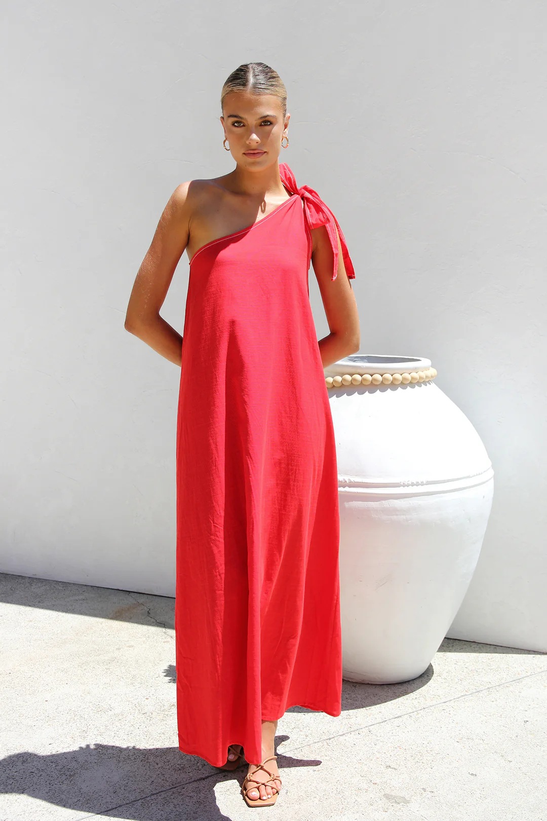 Women’s Summer New Arrival Asymmetric Dress – Ins Influencer Style Tie Elegant Asymmetric Maxi Dress