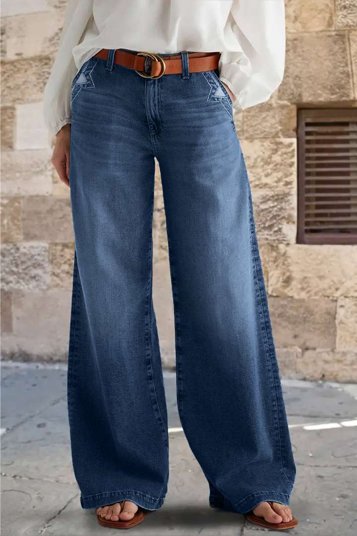 Women’s High-Waist Retro Wide-Leg Straight-Leg Long Jeans – Spring New Arrival Casual Pants