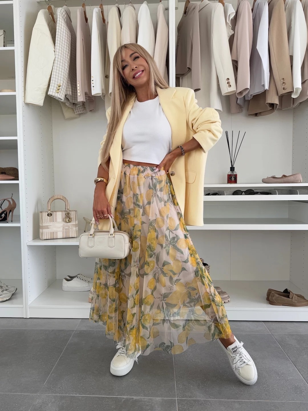 Women’s Mesh Print Waist-Cinching Flared Casual Skirt