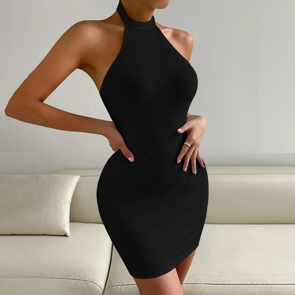 Women’s 2026 Spring/Summer New Arrival Party Dress – Sexy Backless Stand Collar Sleeveless Bodycon Dress