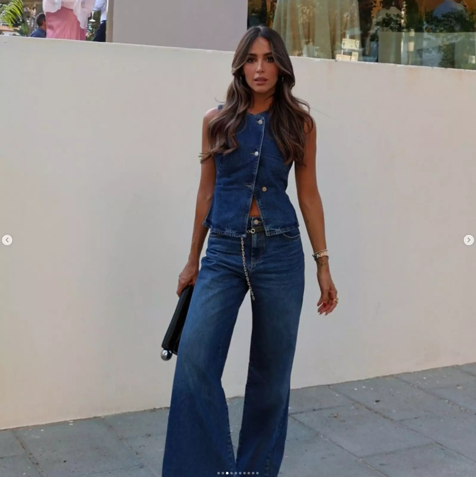Women’s Sleeveless Vest Fashion Wide-Leg Denim Set