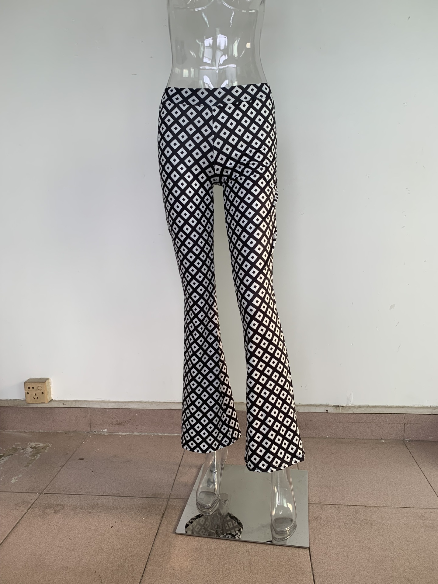 Women’s Influencer Style Printed Resort Versatile Slim-Fit Straight Flared Pants