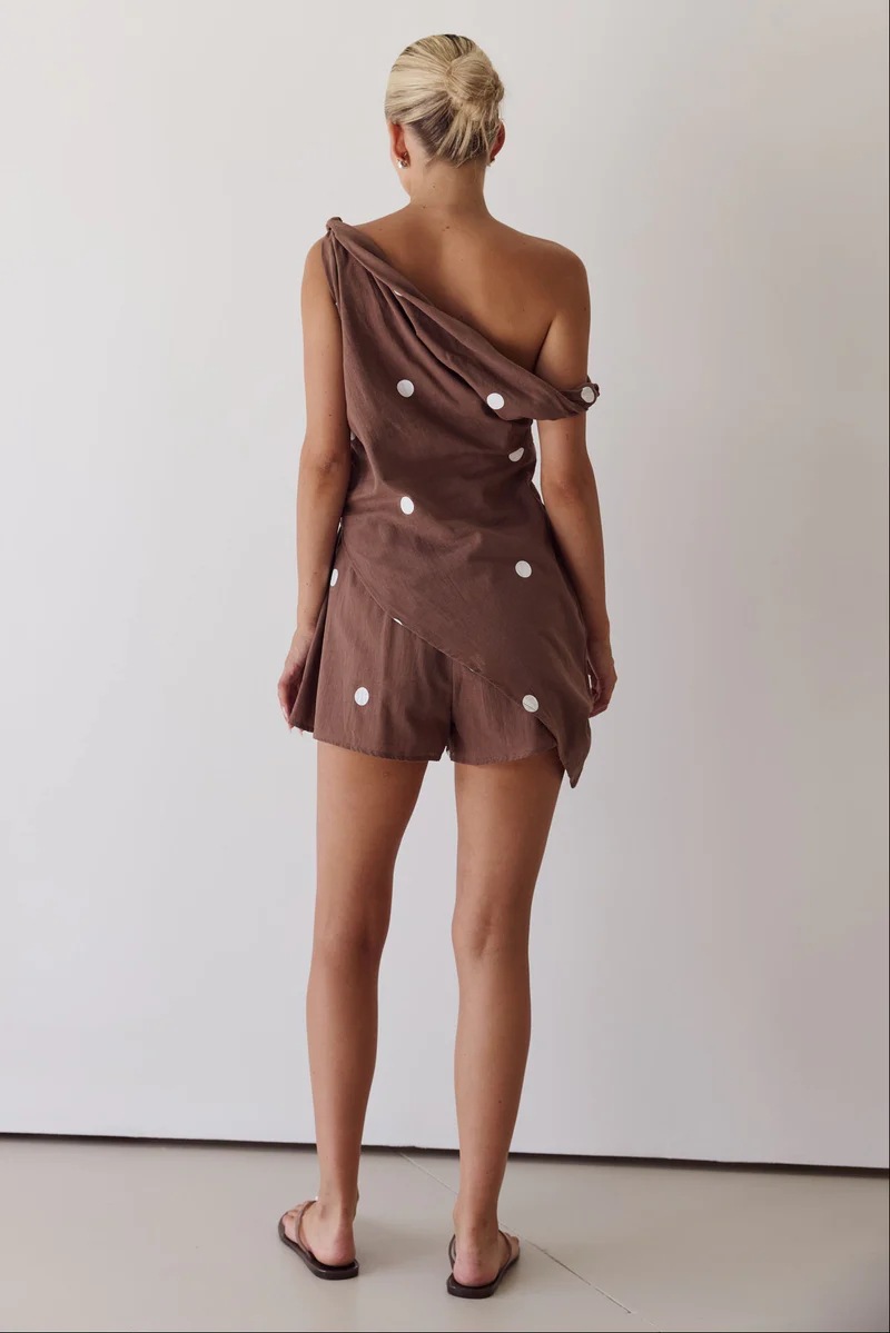 Women’s Summer New Arrival Printed Asymmetric Casual Top Loose Shorts Set