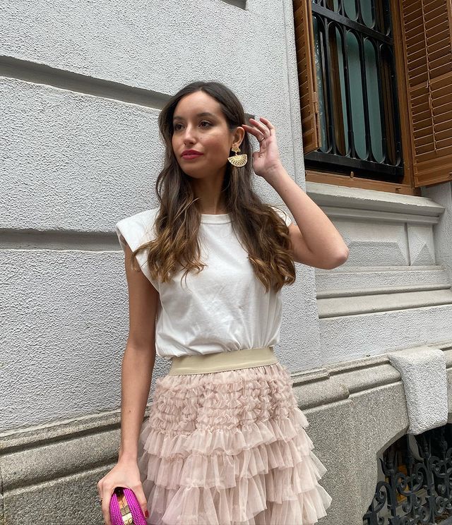 Women’s Summer New Arrival Mesh Patchwork Flared Tiered Skirt