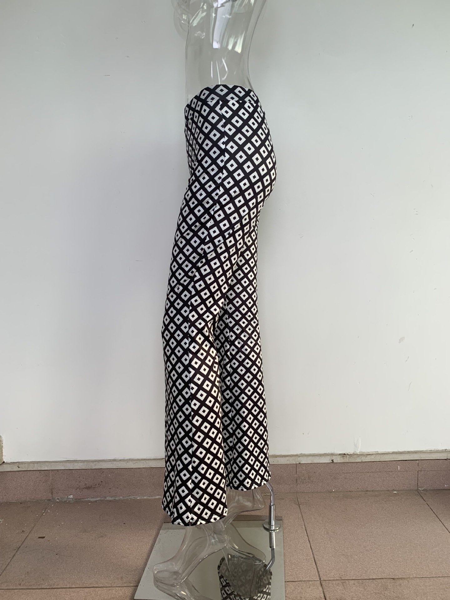 Women’s Influencer Style Printed Resort Versatile Slim-Fit Straight Flared Pants