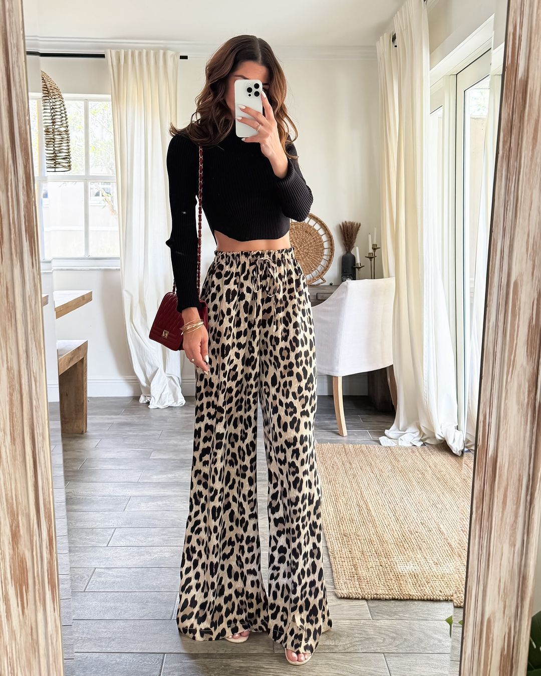 Women’s Spring New Arrival Leopard Print Wide-Leg Casual Straight-Long Pants