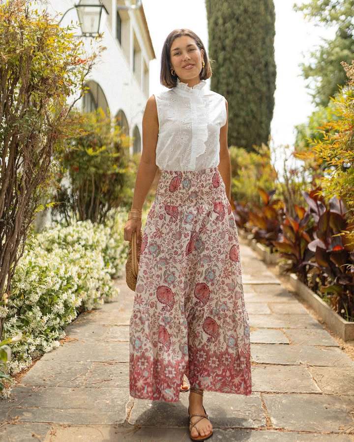 Women’s Summer New Arrival Bohemian Print Resort Flared Skirt