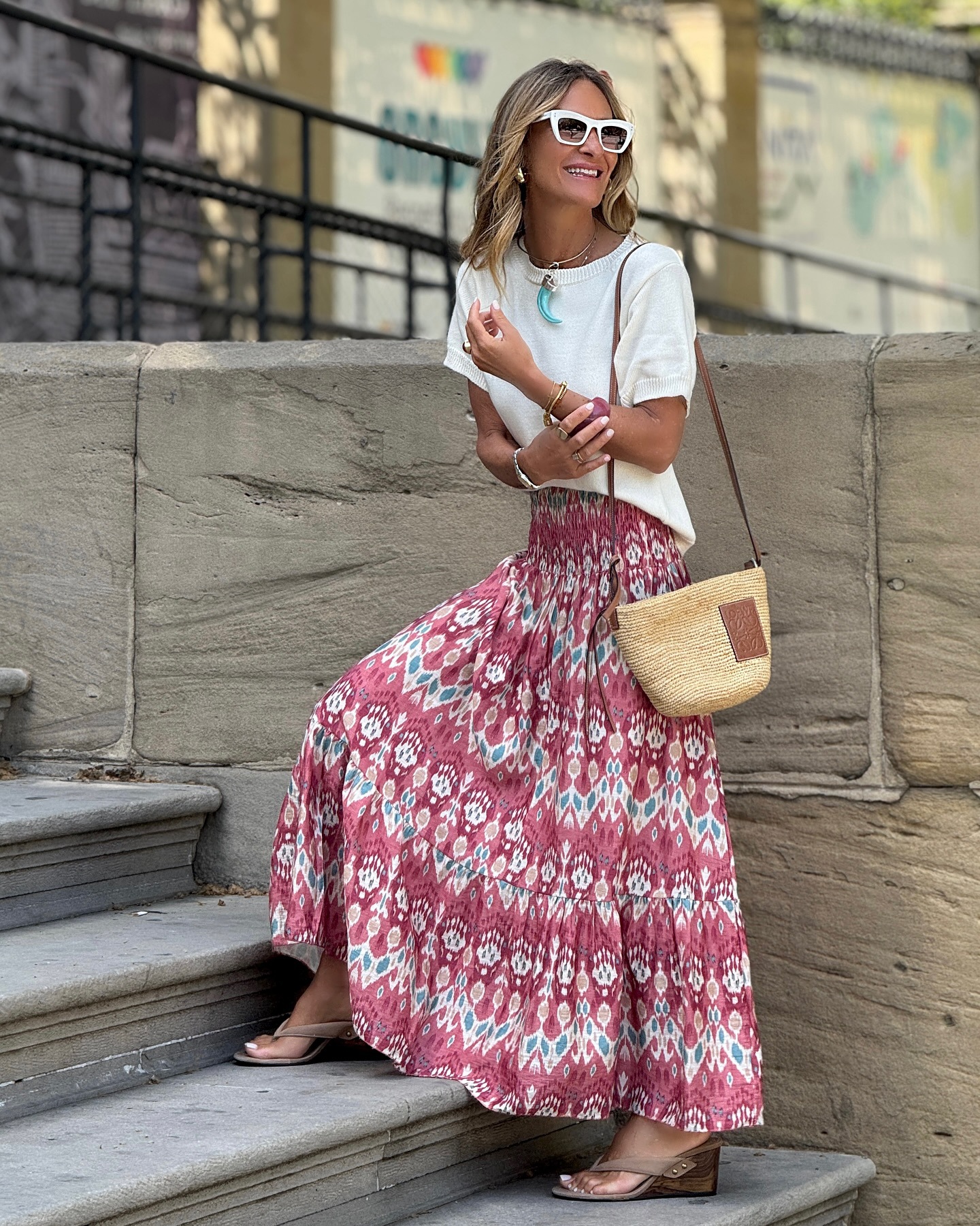 Women’s Summer New Arrival Elastic Waist Flared Resort Long Skirt