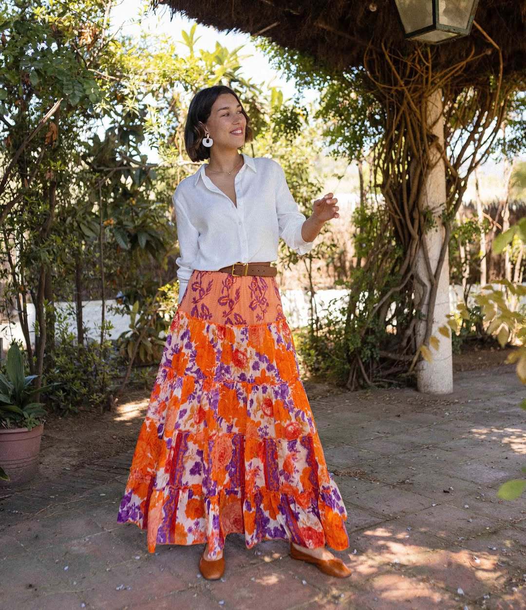 Women’s Summer New Arrival Bohemian Flared Print Ruffled Long Skirt