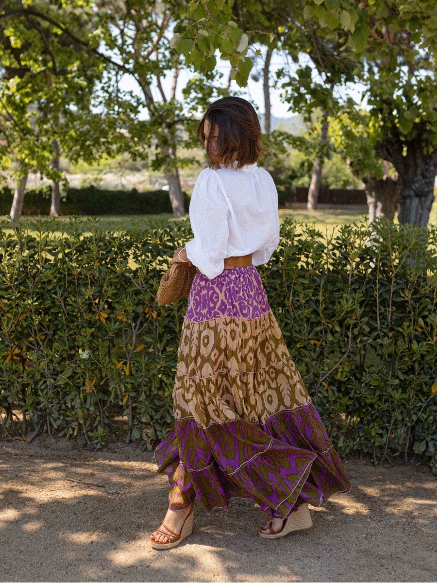 Women’s New Arrival Printed Ruffled Flared Long Skirt