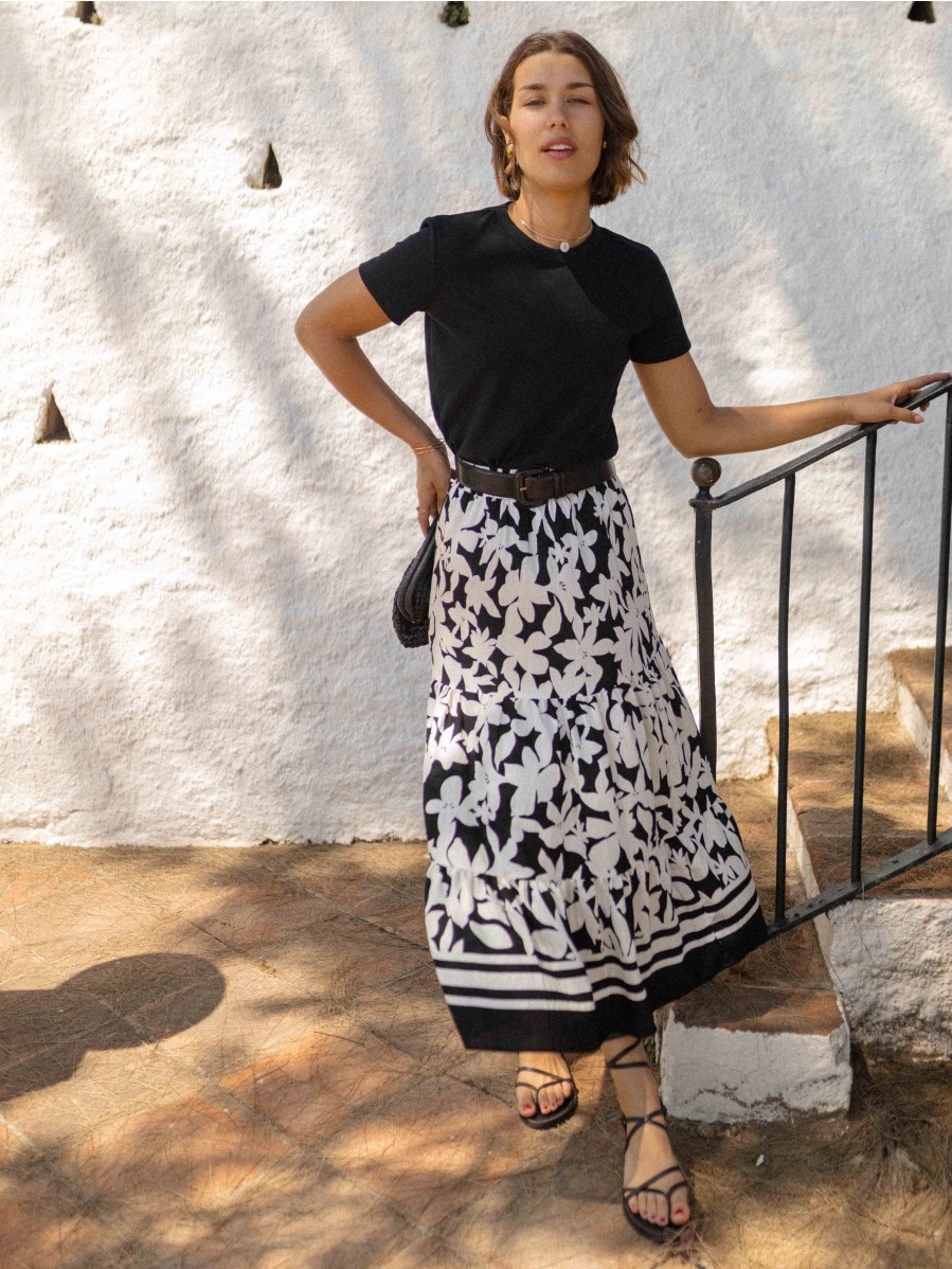 Women’s Floral Print Casual Resort Flared Skirt