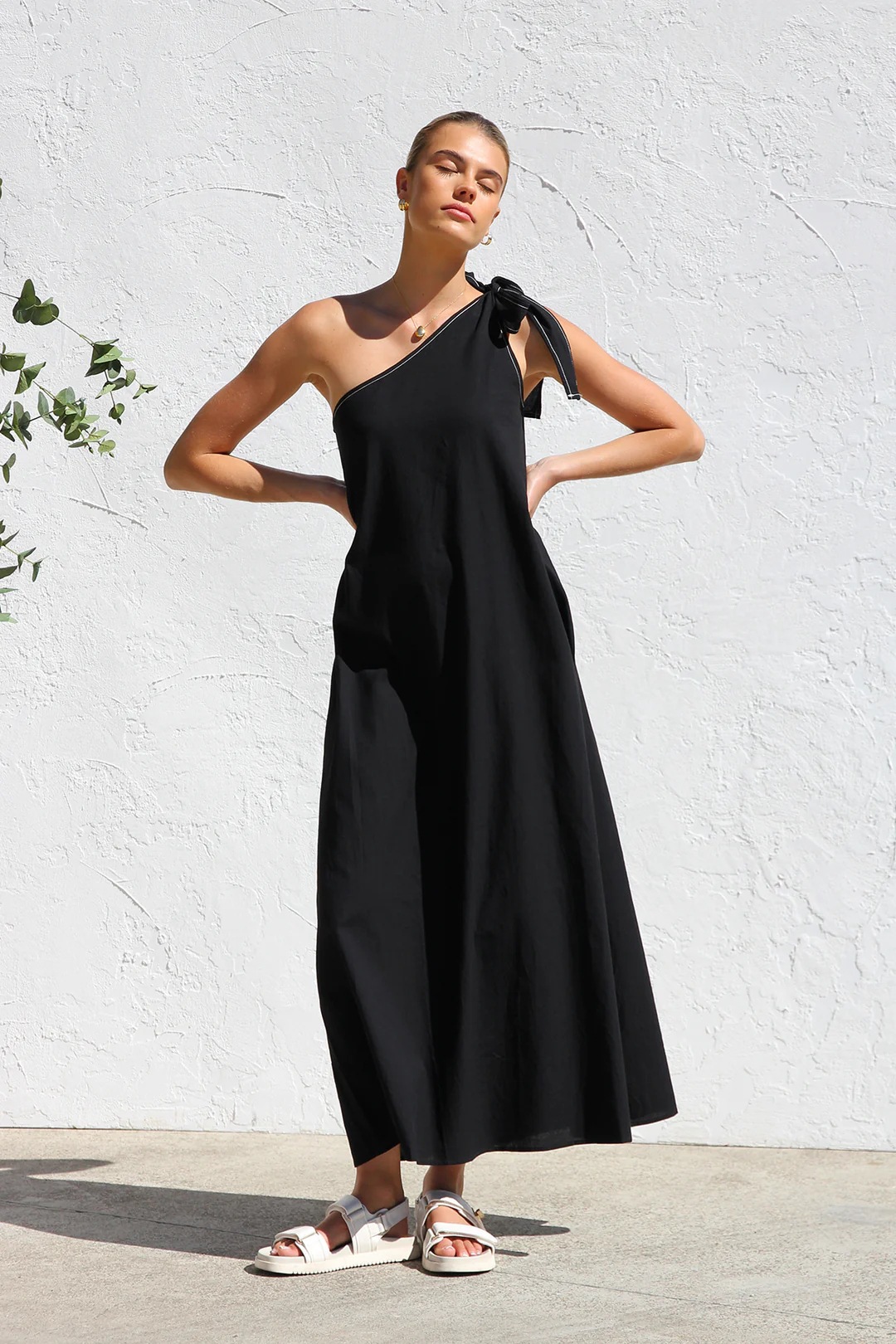 Women’s Summer New Arrival Asymmetric Dress – Ins Influencer Style Tie Elegant Asymmetric Maxi Dress