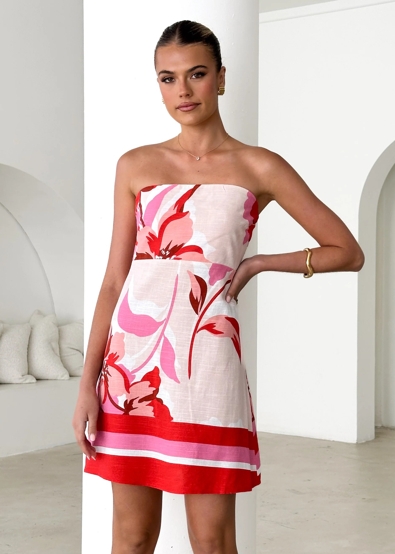 Women’s New Arrival Printed Sexy Strapless Mini Dress