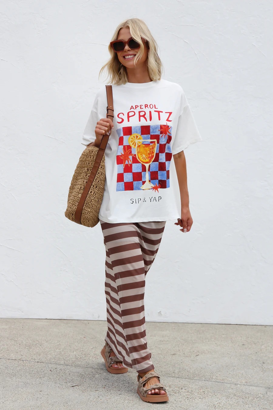 Women’s New Arrival Mesh Polka Dot Stripe Print Casual Resort Skirt