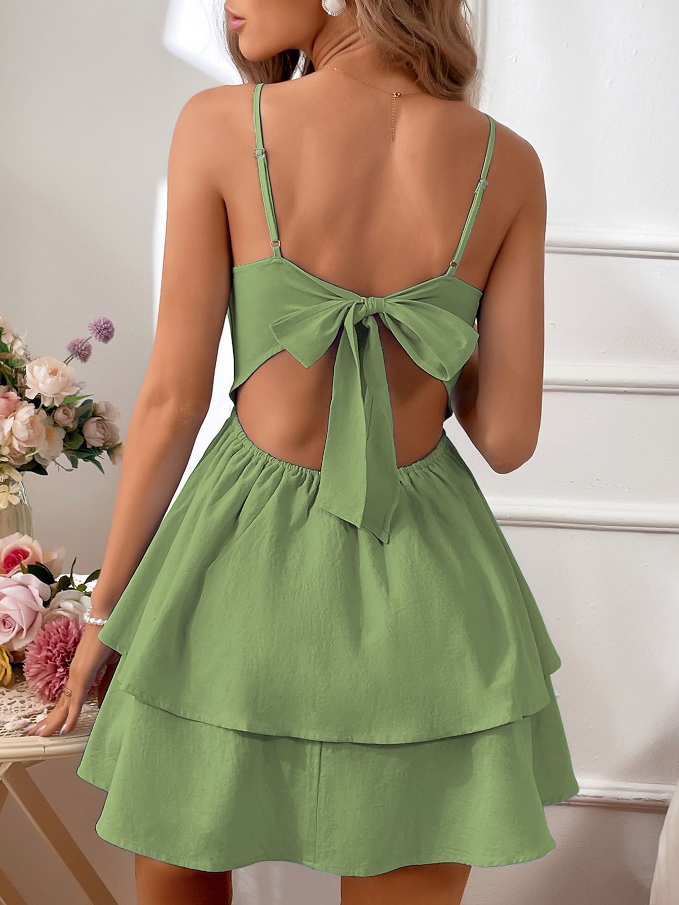 Women’s 2026 Spring/Summer Cotton Bestseller Backless Bow Tie Short Sexy Camisole
