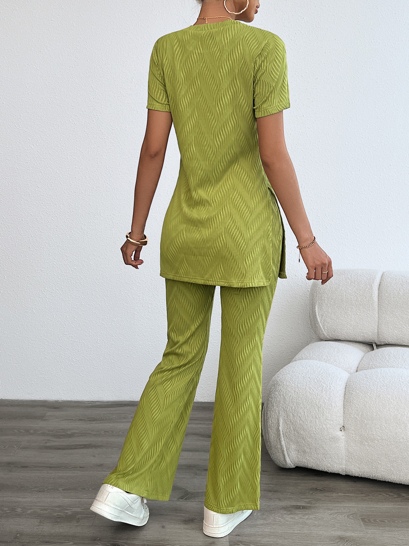 Women’s Summer Casual Fashion Striped Round Neck Two-Piece Set – Bestseller