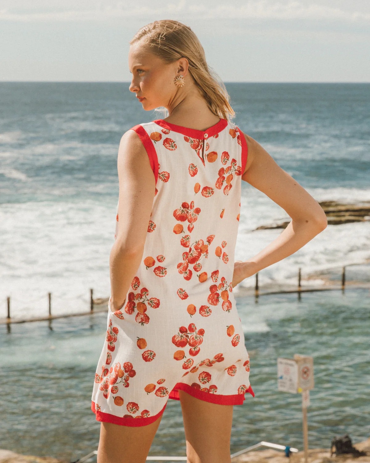 Women’s New Arrival Placement Print Color-Block Sleeveless Tank Dress