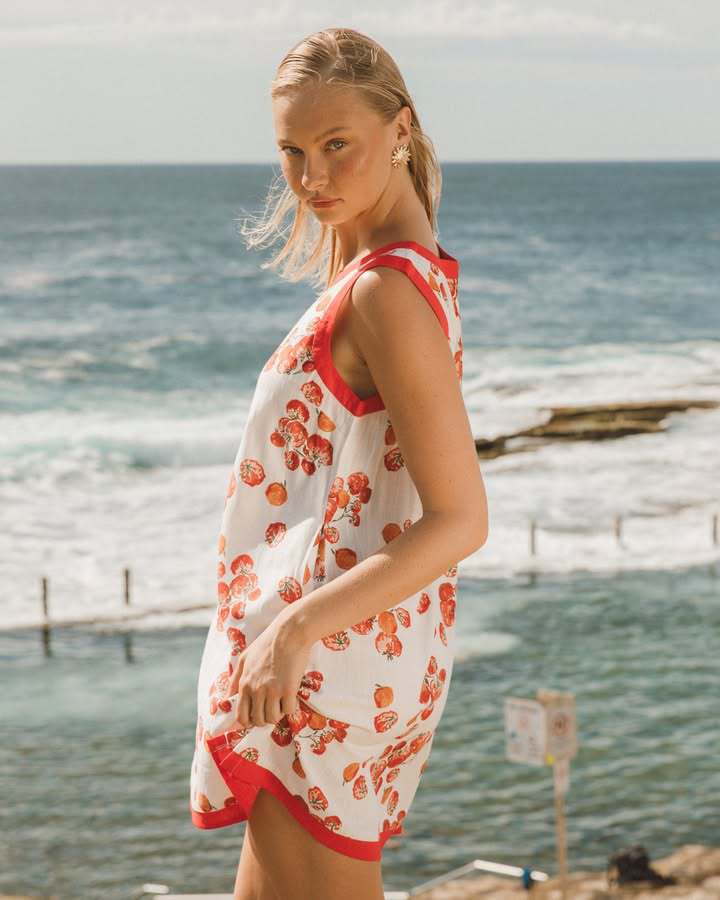 Women’s New Arrival Placement Print Color-Block Sleeveless Tank Dress