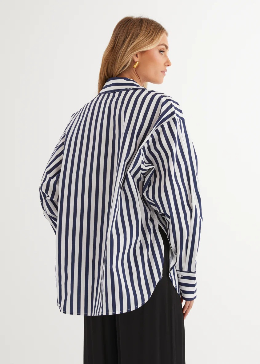 Women’s Striped Shirt – Fall/Winter New Arrival Loose Casual Long Sleeve Blouse Base Layer