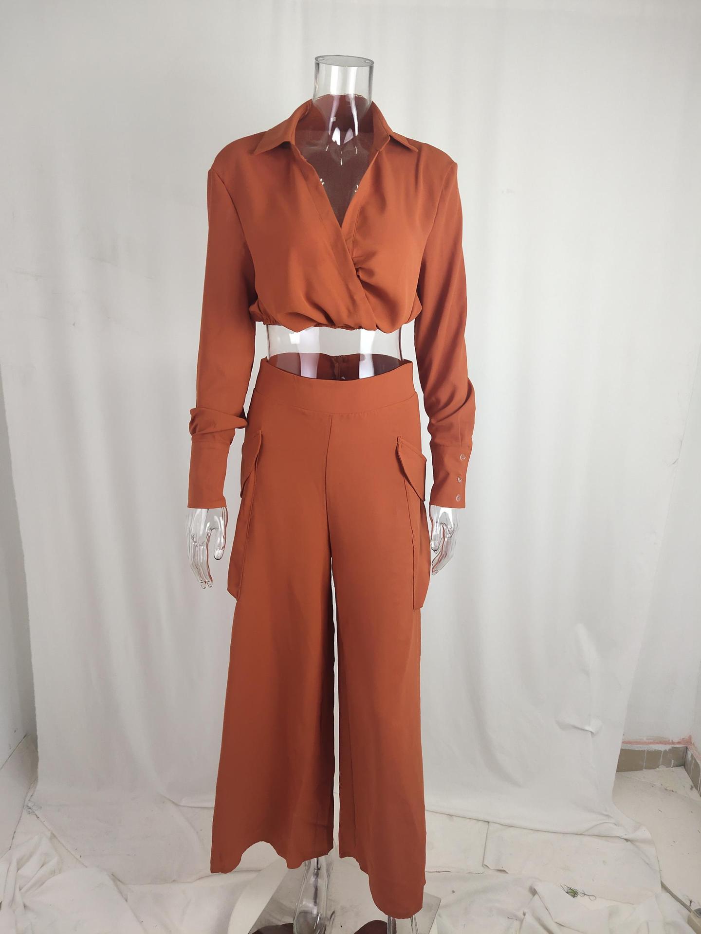 Women’s Bestseller Fashion Casual Solid Lapel Slim-Fit Stylish Set