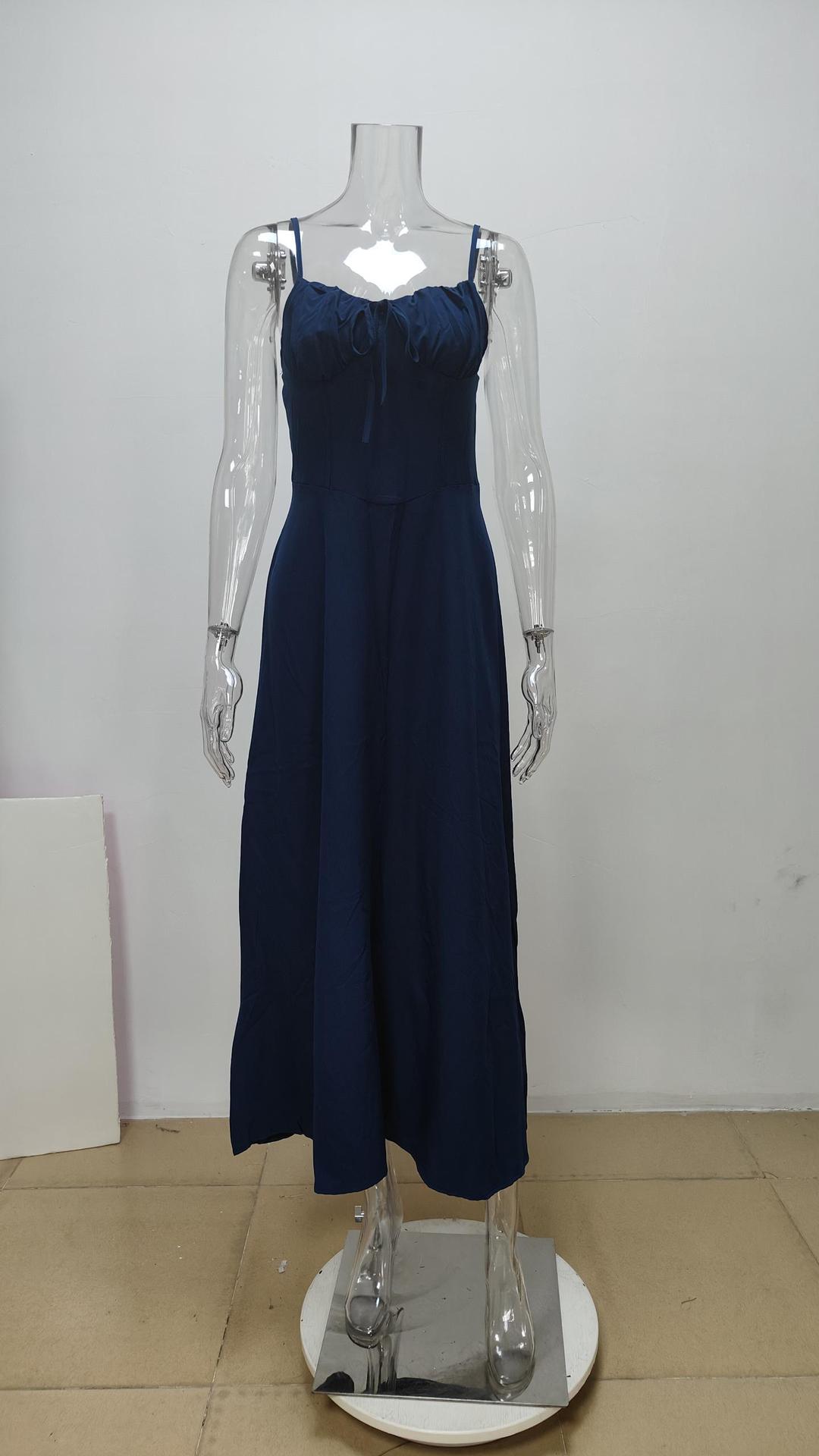 Women’s Spring New Arrival Elegant Sexy Solid Patchwork Camisole Maxi Dress