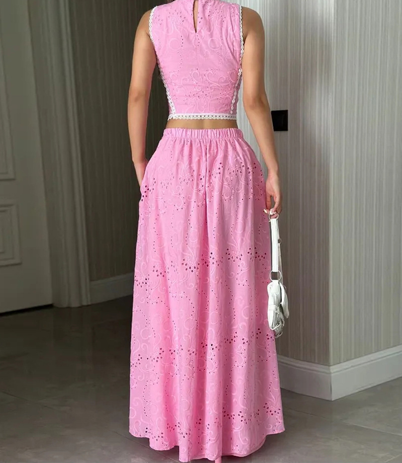 Women’s Sleeveless Maxi Dress Two-Piece Set with Pockets – INS Casual Vacation Loose Fit