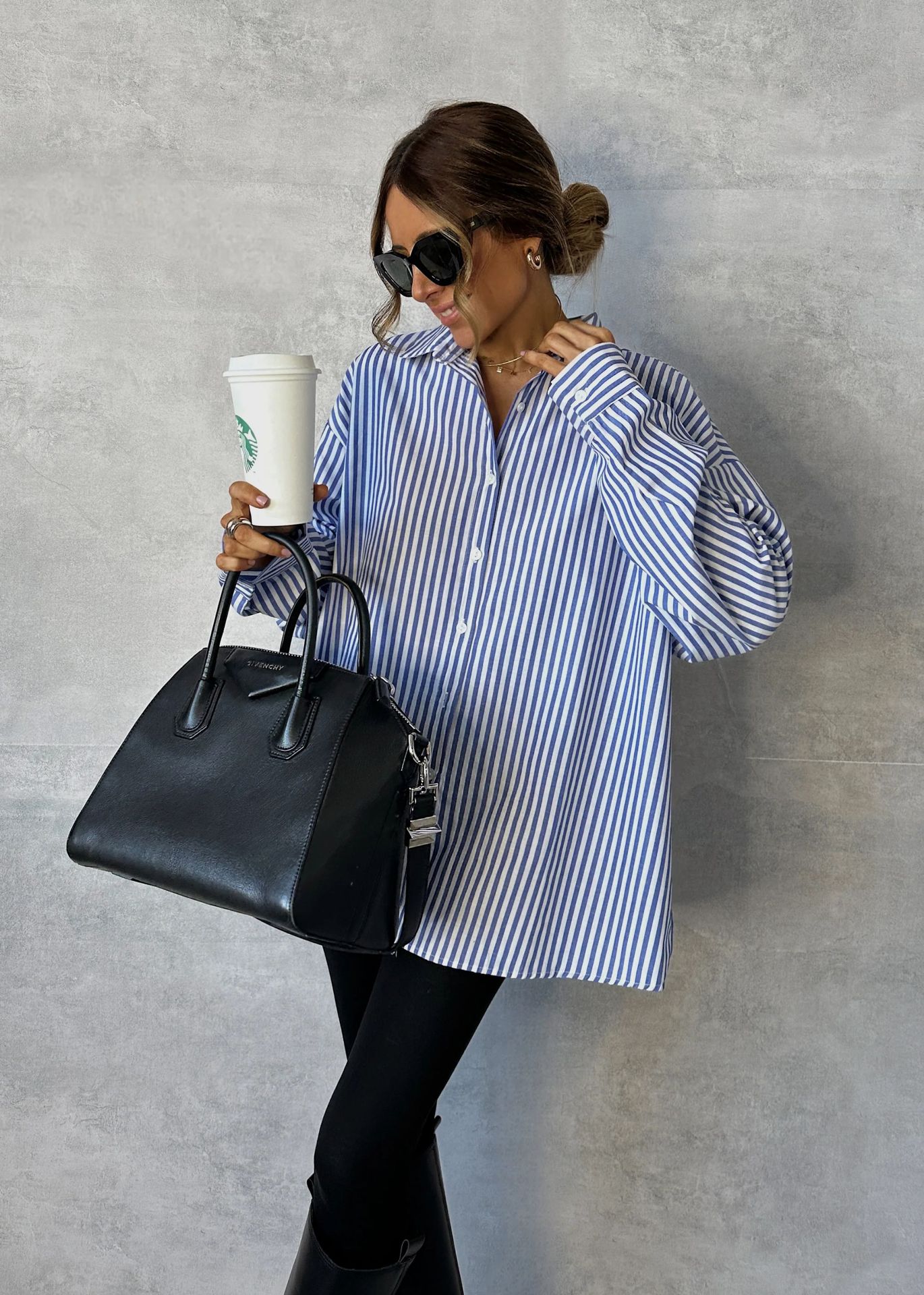 Women’s Striped Shirt – Fall New Arrival Stripe Print Loose Versatile Long Sleeve Shirt