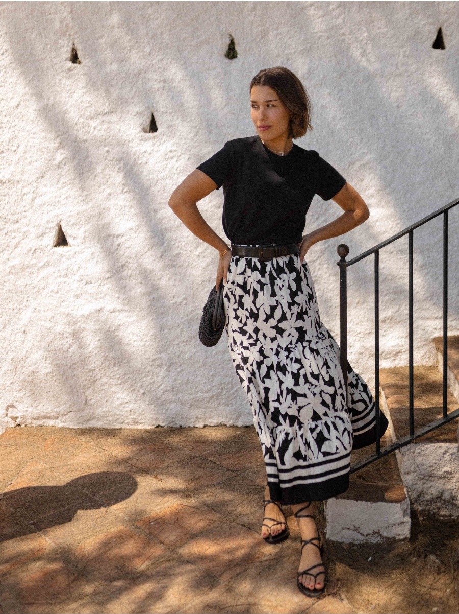 Women’s Floral Print Casual Resort Flared Skirt