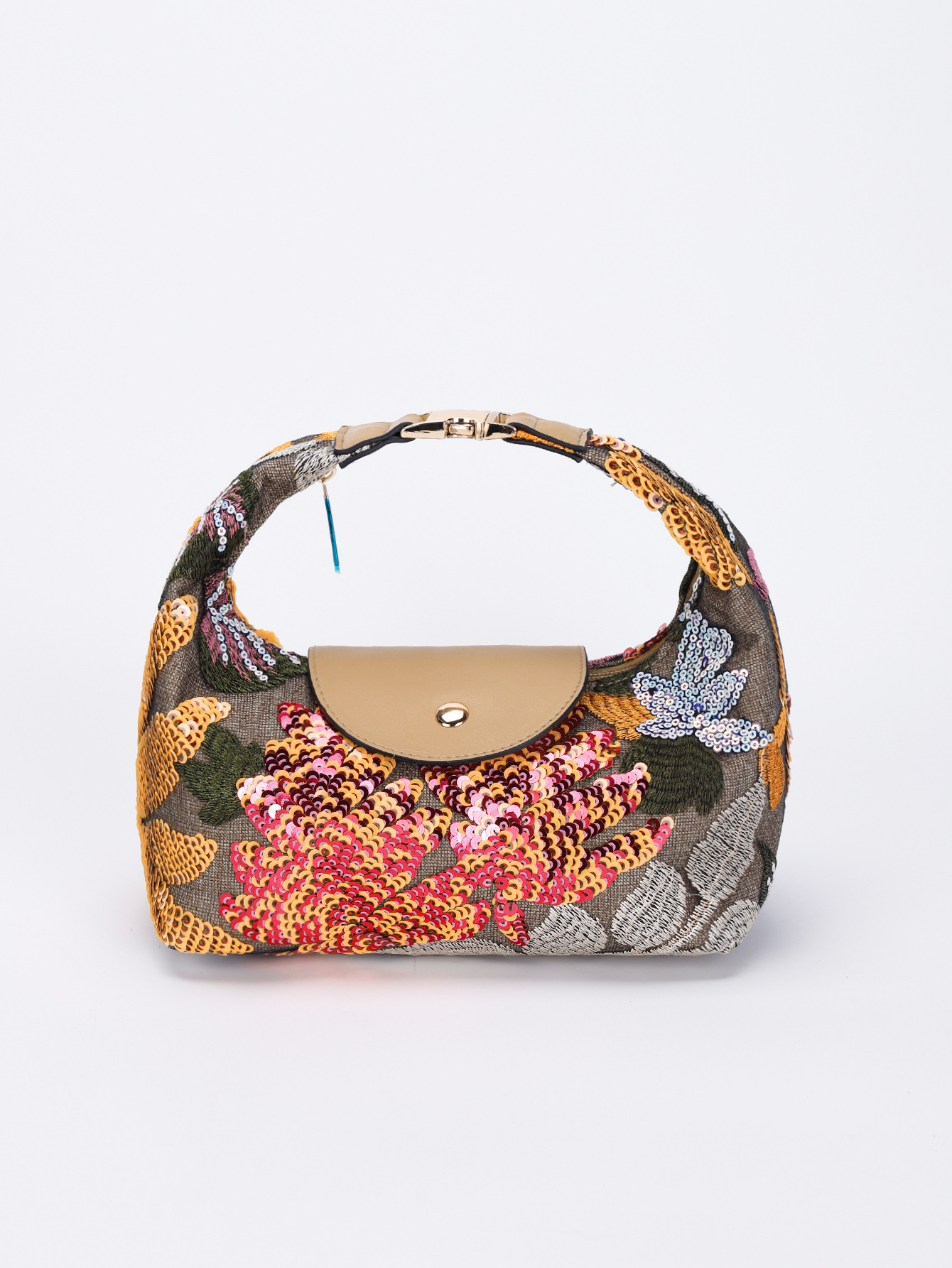 Women’s Bohemian Sequin Bag – Floral Embroidered Handbag Vintage Women’s Handheld Bag Versatile Purse