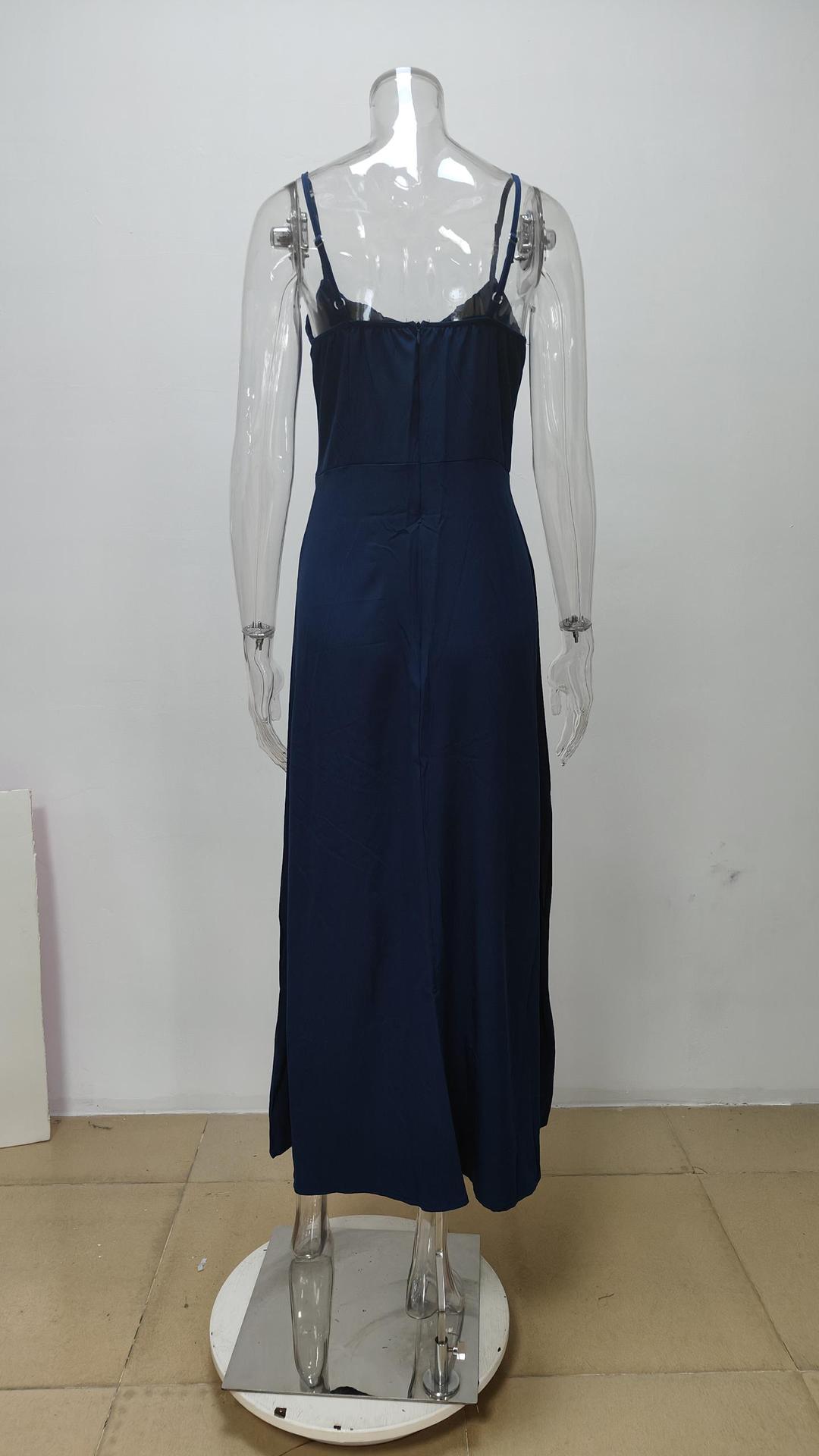 Women’s Spring New Arrival Elegant Sexy Solid Patchwork Camisole Maxi Dress