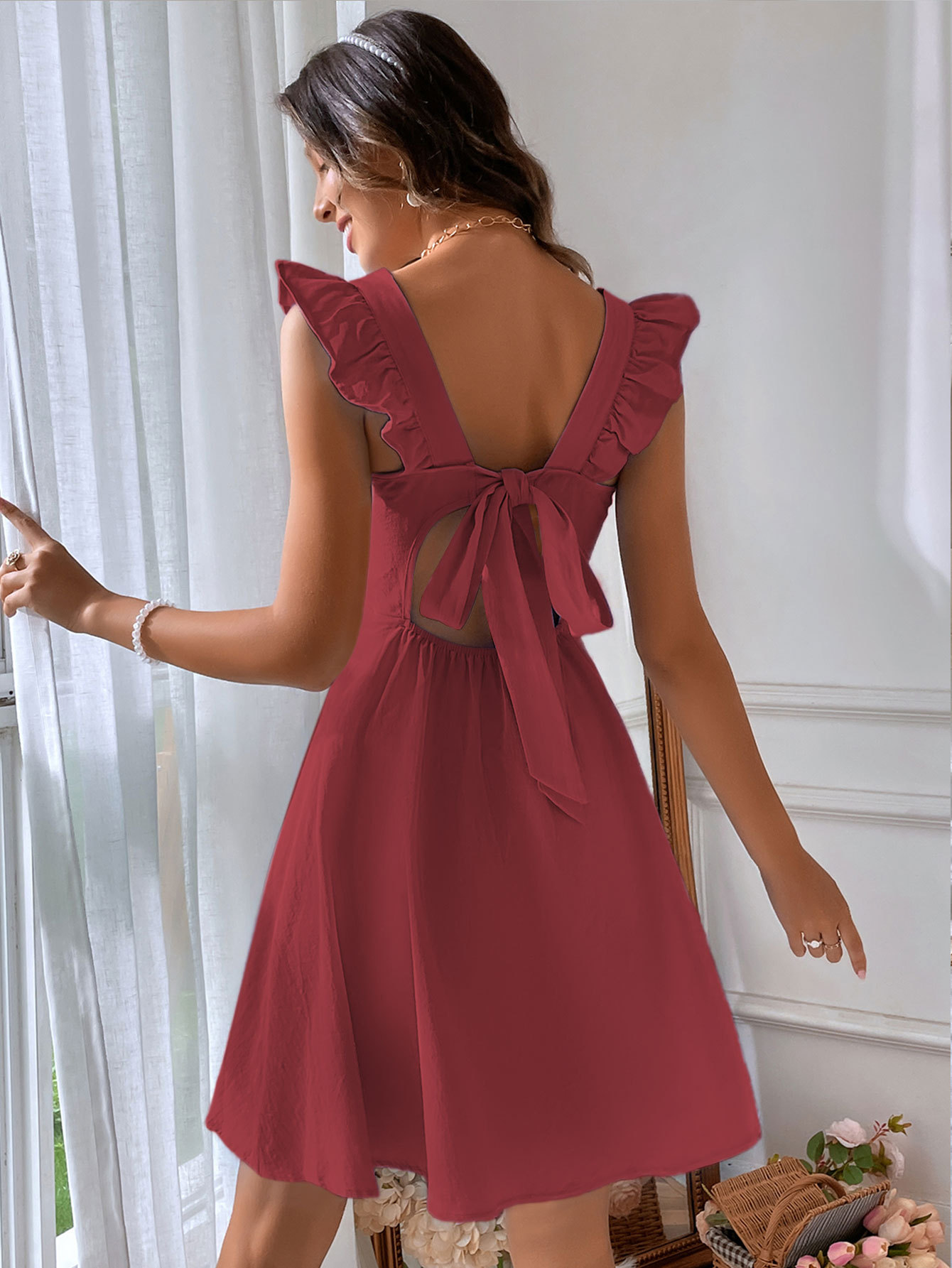 Women’s 2026 New Arrival Rustic Style Camisole Sweet Short Dress – Elegant Commuter Resort Beach Dress