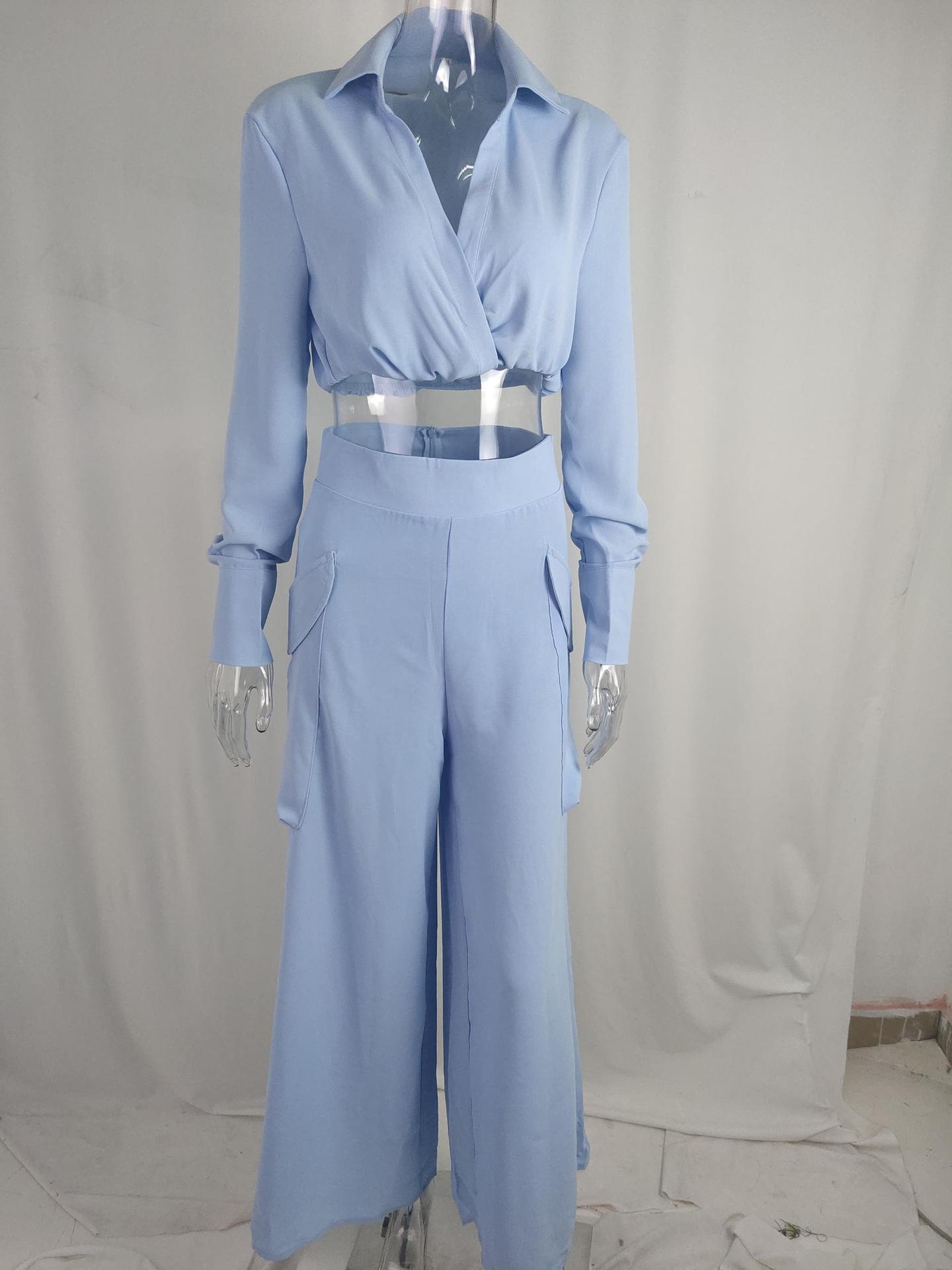 Women’s Bestseller Fashion Casual Solid Lapel Slim-Fit Stylish Set