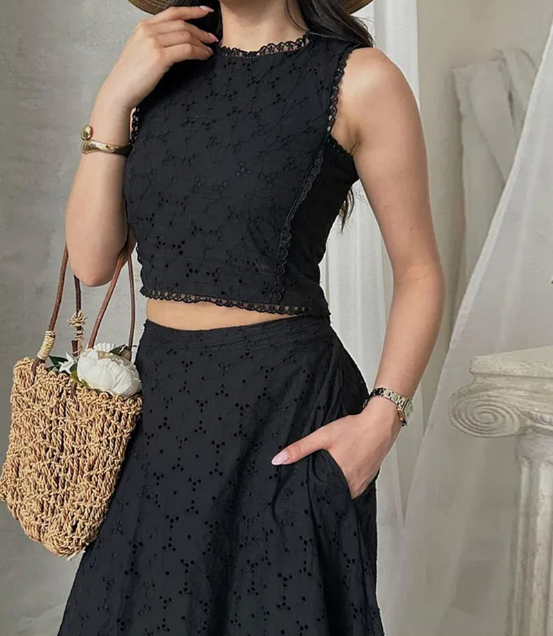 Women’s Sleeveless Maxi Dress Two-Piece Set with Pockets – INS Casual Vacation Loose Fit