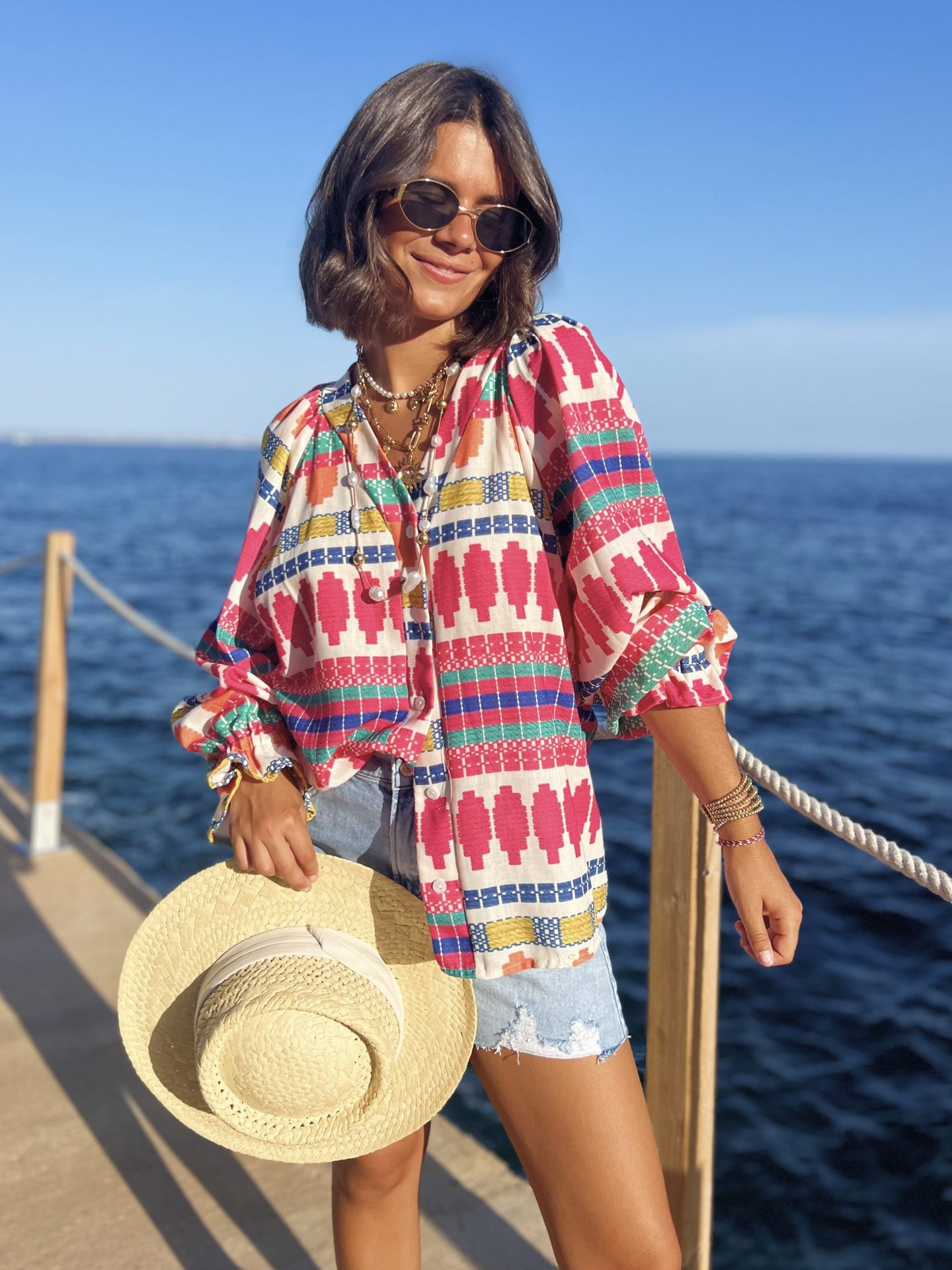 Women’s Long Sleeve Shirt – Influencer New Arrival Print V-Neck Long Sleeve Blouse