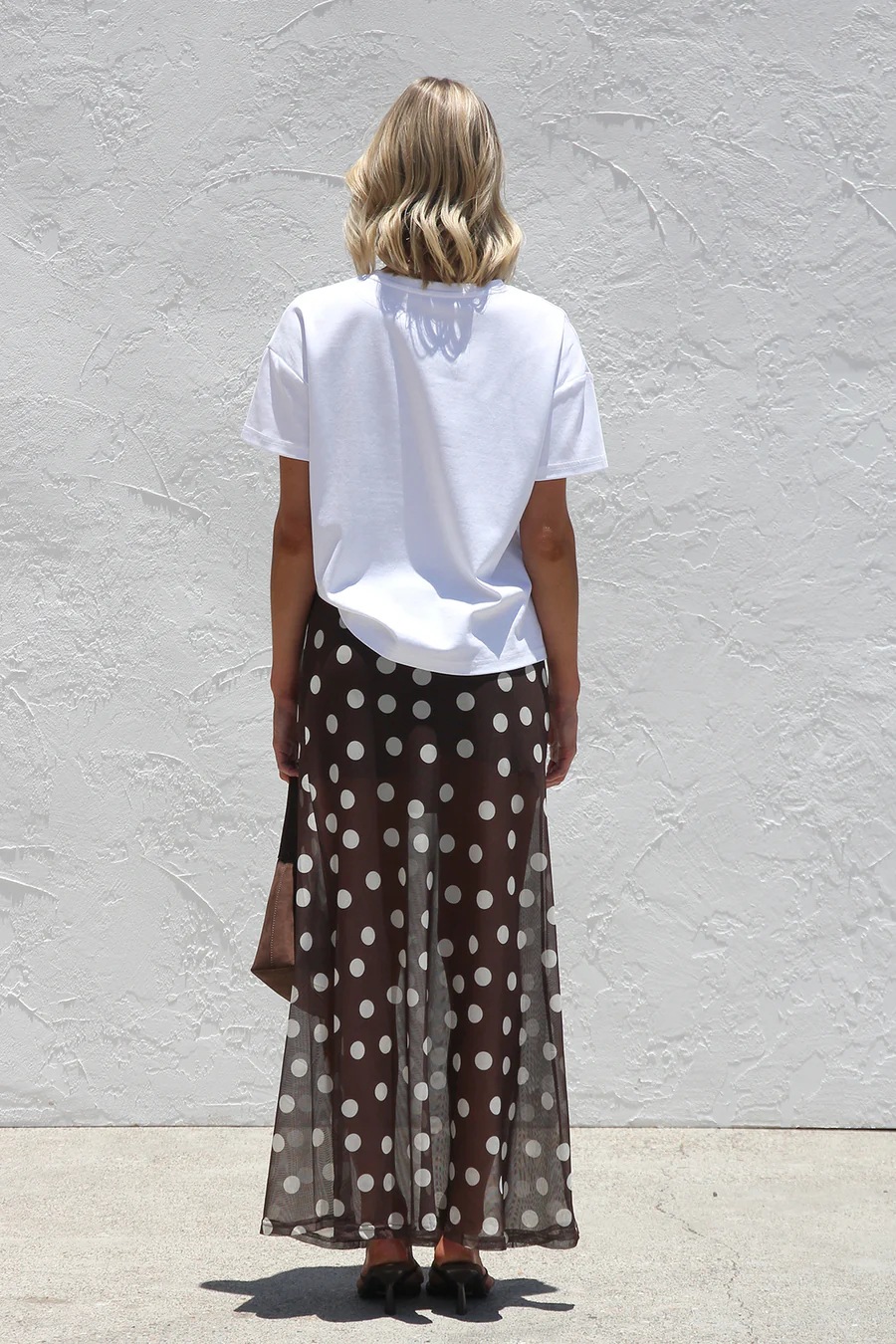 Women’s New Arrival Mesh Polka Dot Stripe Print Casual Resort Skirt