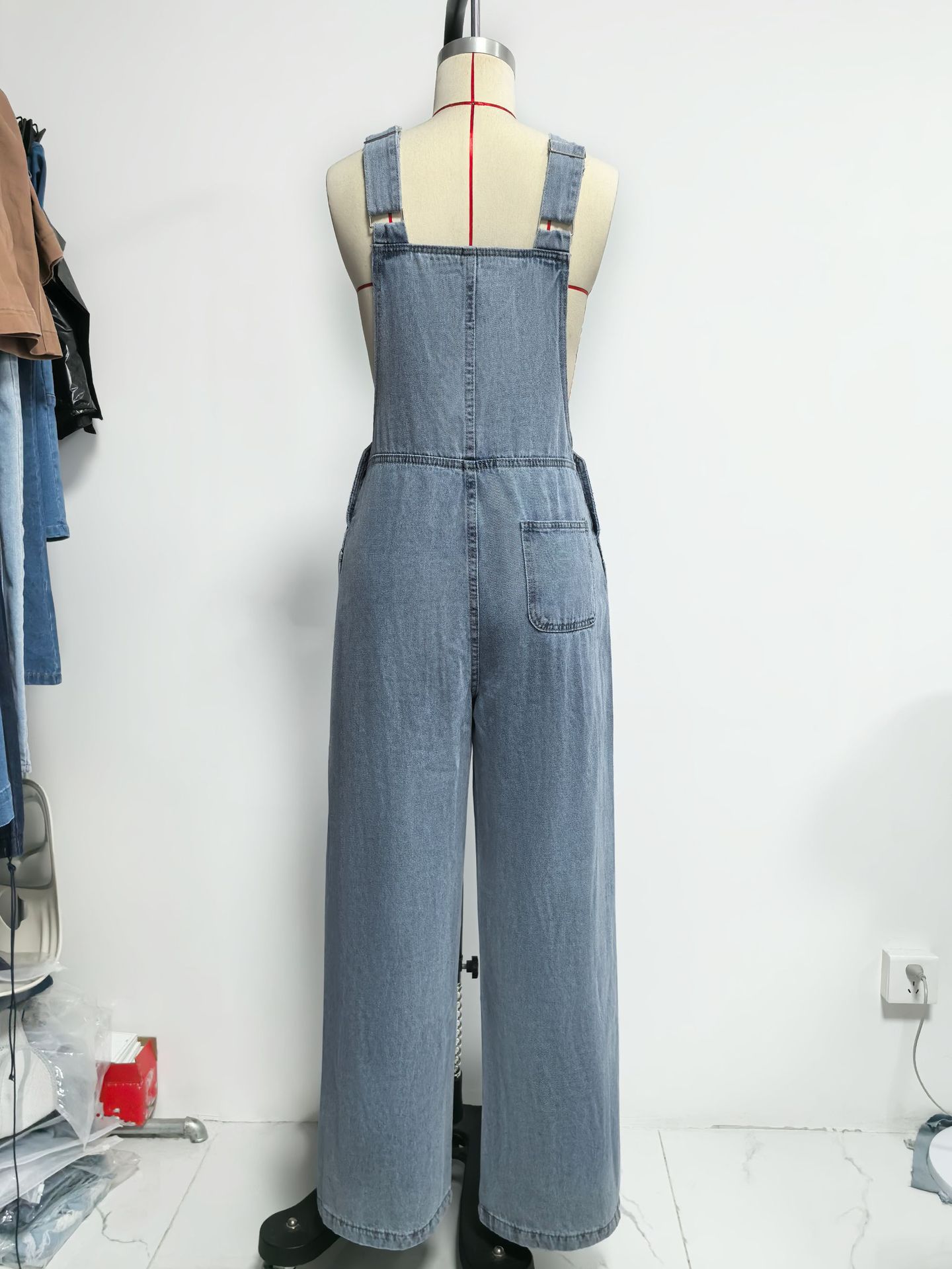 Women’s Spring/Summer Casual Slim-Fit Wide-Leg Denim Overalls – Workwear Style, Factory Direct