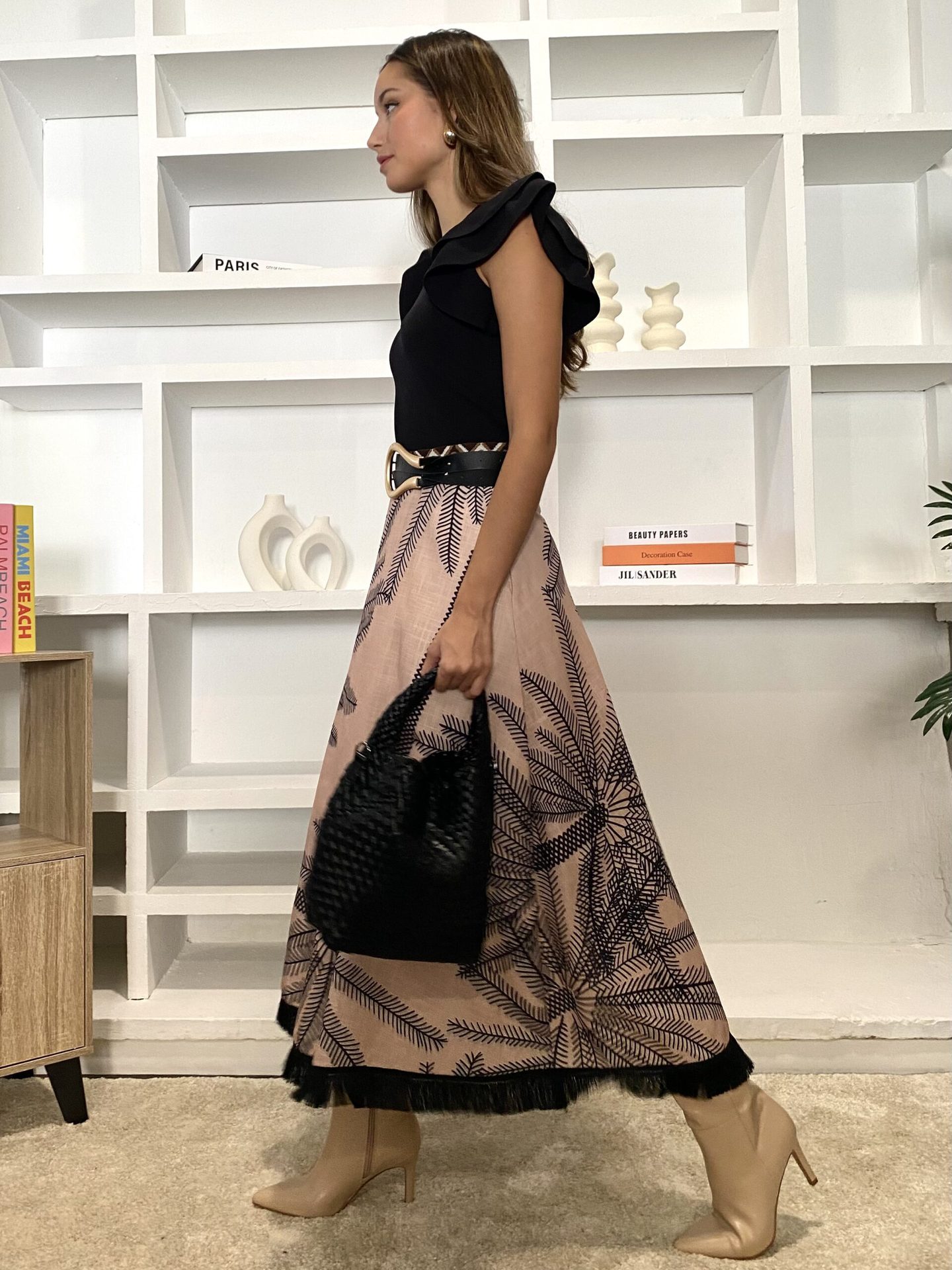 Women’s New Arrival Influencer Style Printed A-Line Fringe Skirt