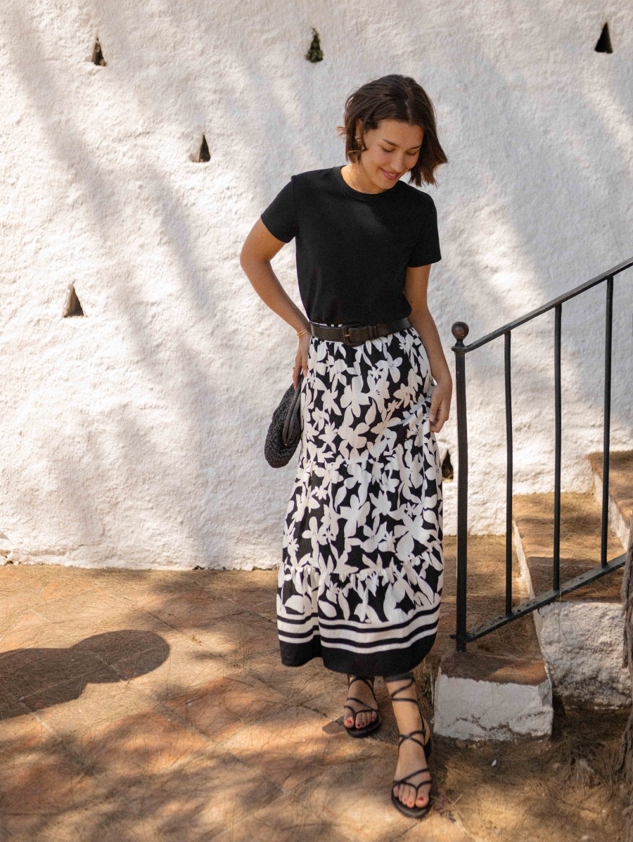 Women’s Floral Print Casual Resort Flared Skirt