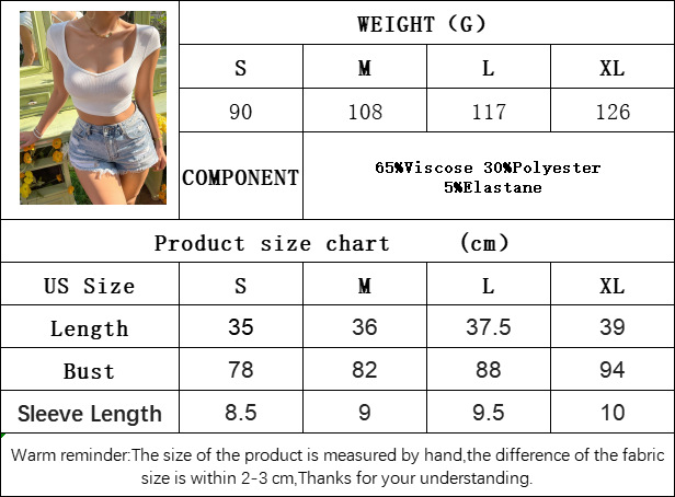 Women’s Spring/Summer 2026 New Arrival – V Back Cropped Sexy Round Neck Short Sleeve T-Shirt