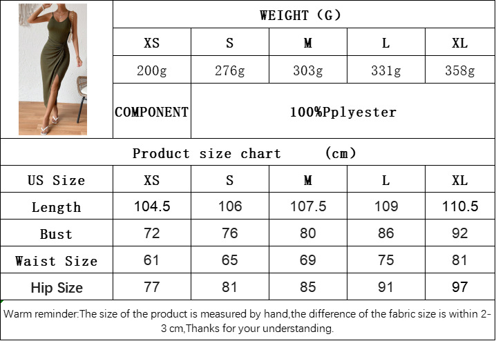 Women’s 2026 Spring/Summer New Arrival Waist-Cinching Bodycon Slit Sexy Backless Camisole Elegant Dress