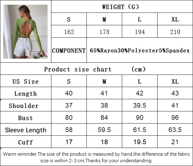 Women’s 2026 Sexy Backless Casual Cropped Slim-Fit Knit Long Sleeve T-Shirt Top – Base Layer & Outerwear