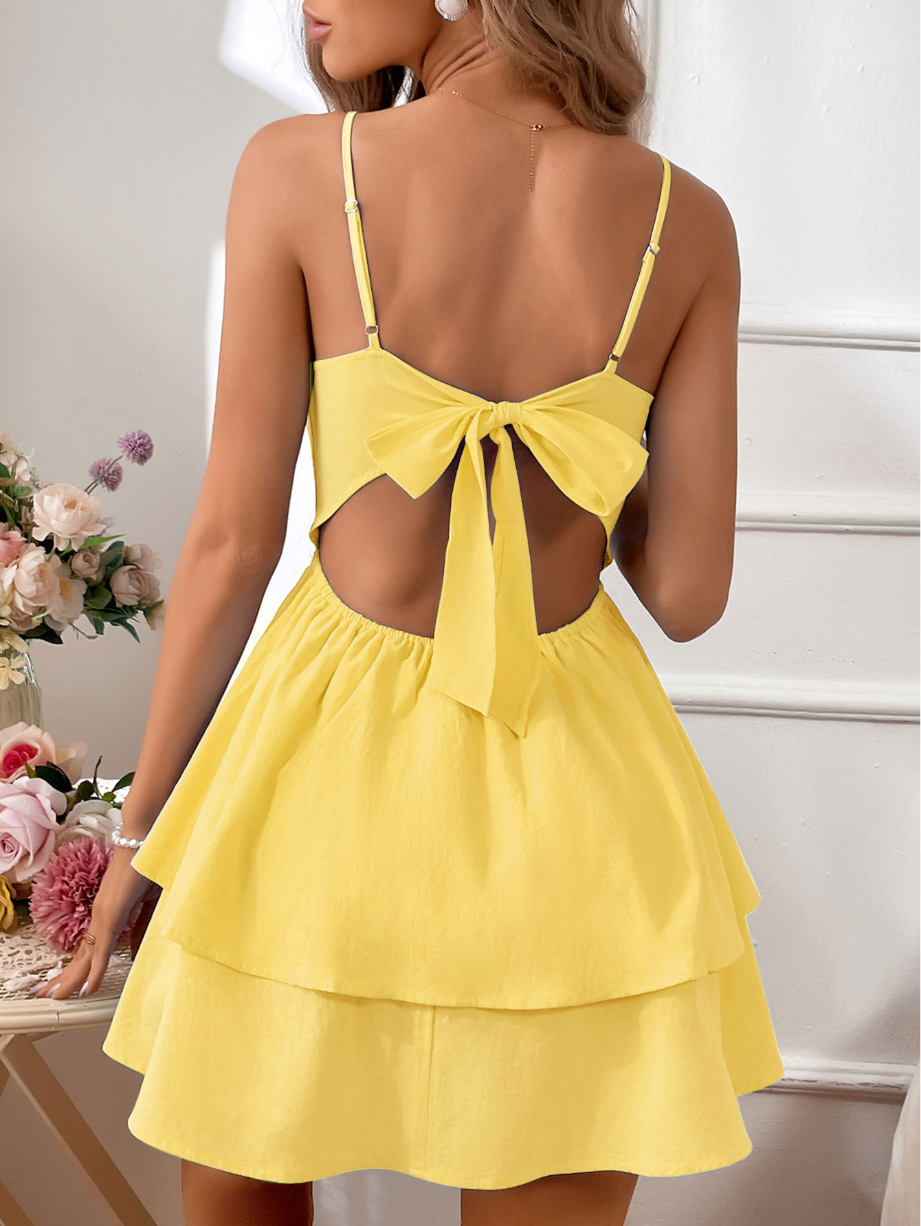 Women’s 2026 Spring/Summer Cotton Bestseller Backless Bow Tie Short Sexy Camisole