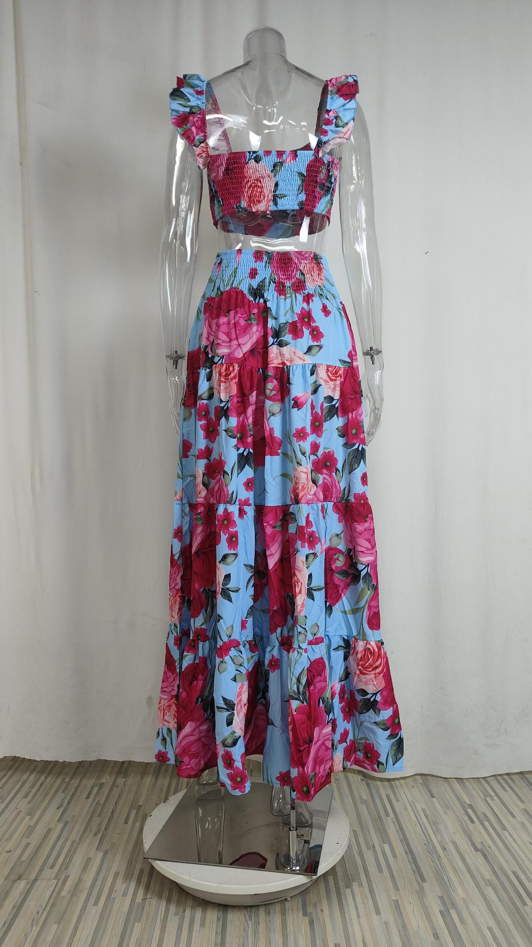 Women’s Spring New Arrival Sexy Casual Solid Patchwork Camisole Dress Set