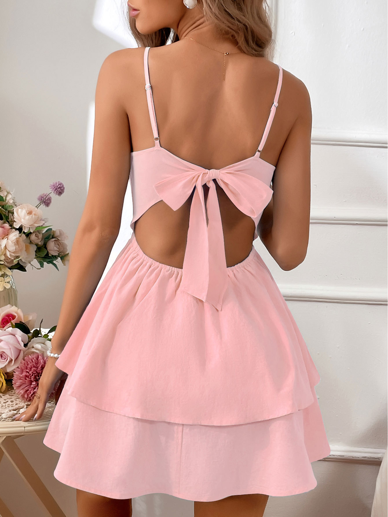 Women’s 2026 Spring/Summer Cotton Bestseller Backless Bow Tie Short Sexy Camisole