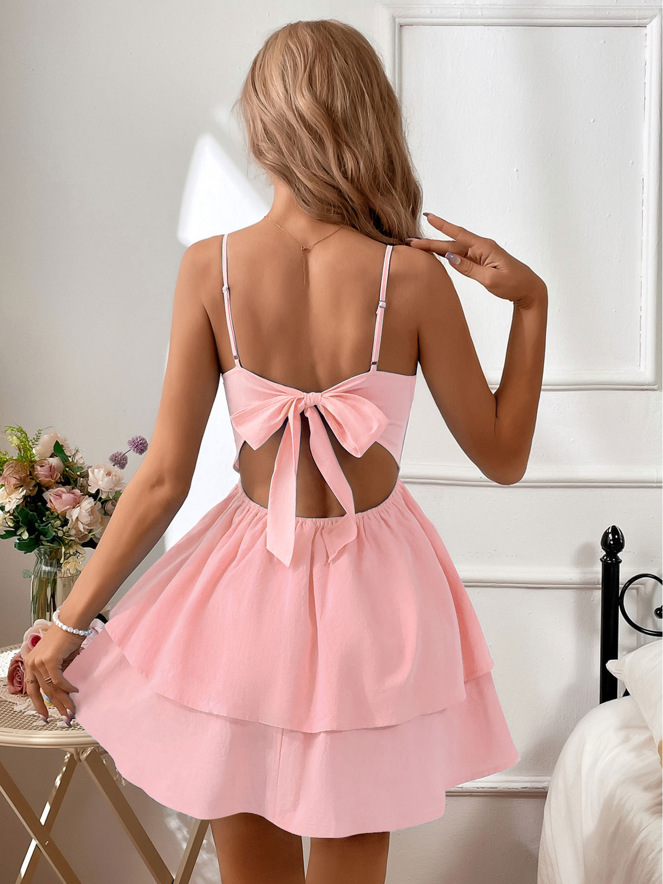 Women’s 2026 Spring/Summer Cotton Bestseller Backless Bow Tie Short Sexy Camisole