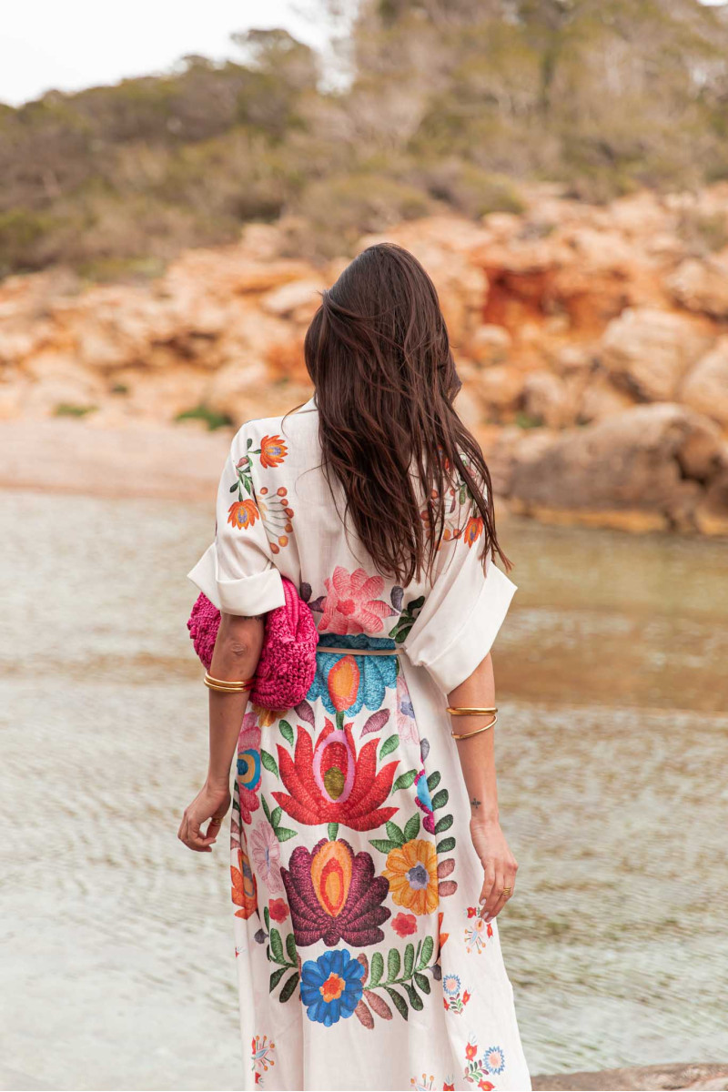 Women’s Placement Print Loose Casual Beach Dress – Seaside Resort Long Robe