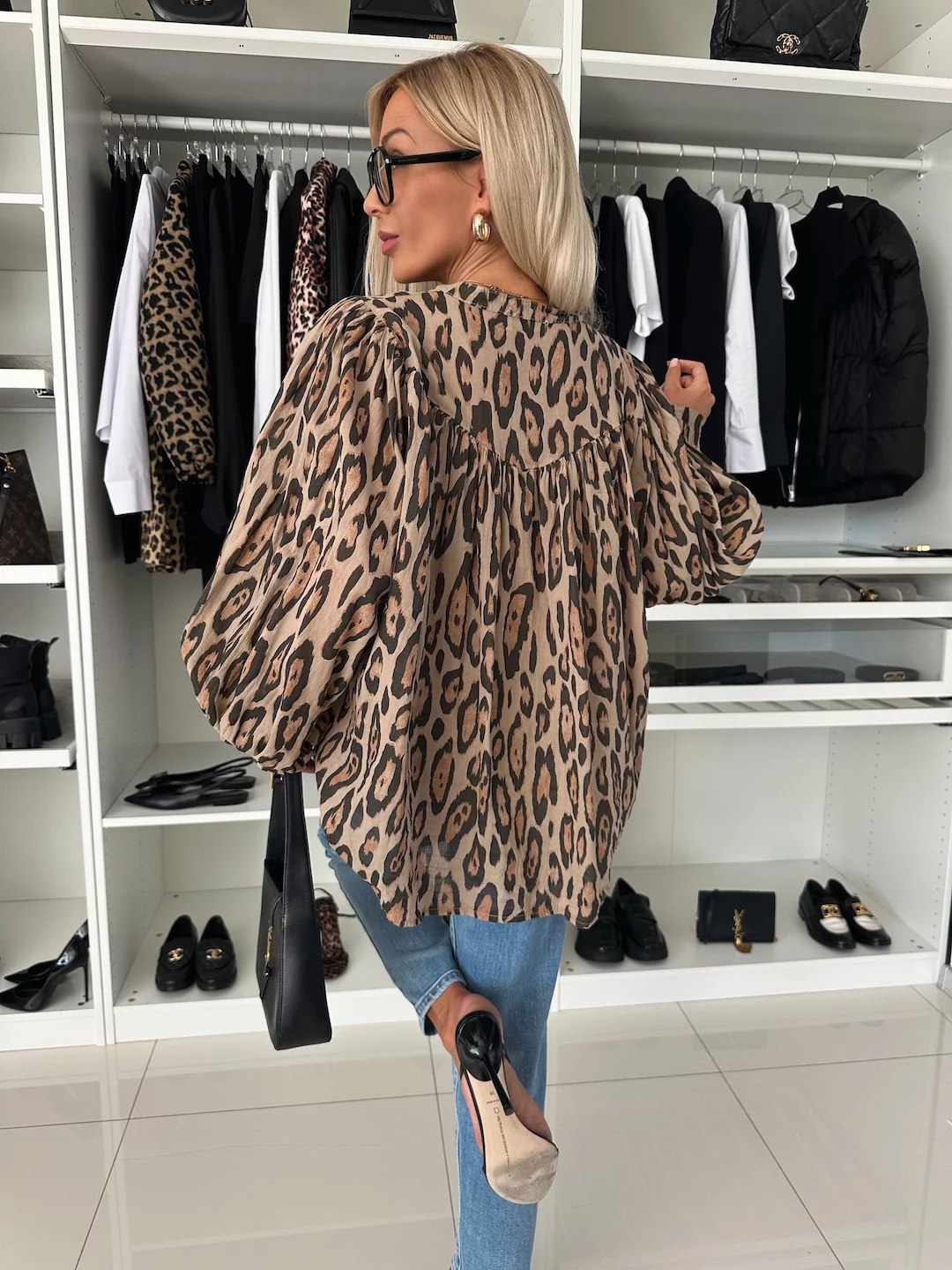 Women’s Long Sleeve Shirt – Fall New Arrival Leopard Print Loose Long Sleeve Shirt